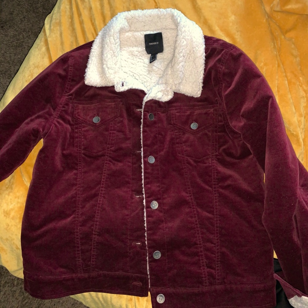 Crushed Velvet Sherpa lined jacket